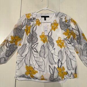 WHBM Women Size 2 Blouse Floral Fall Print